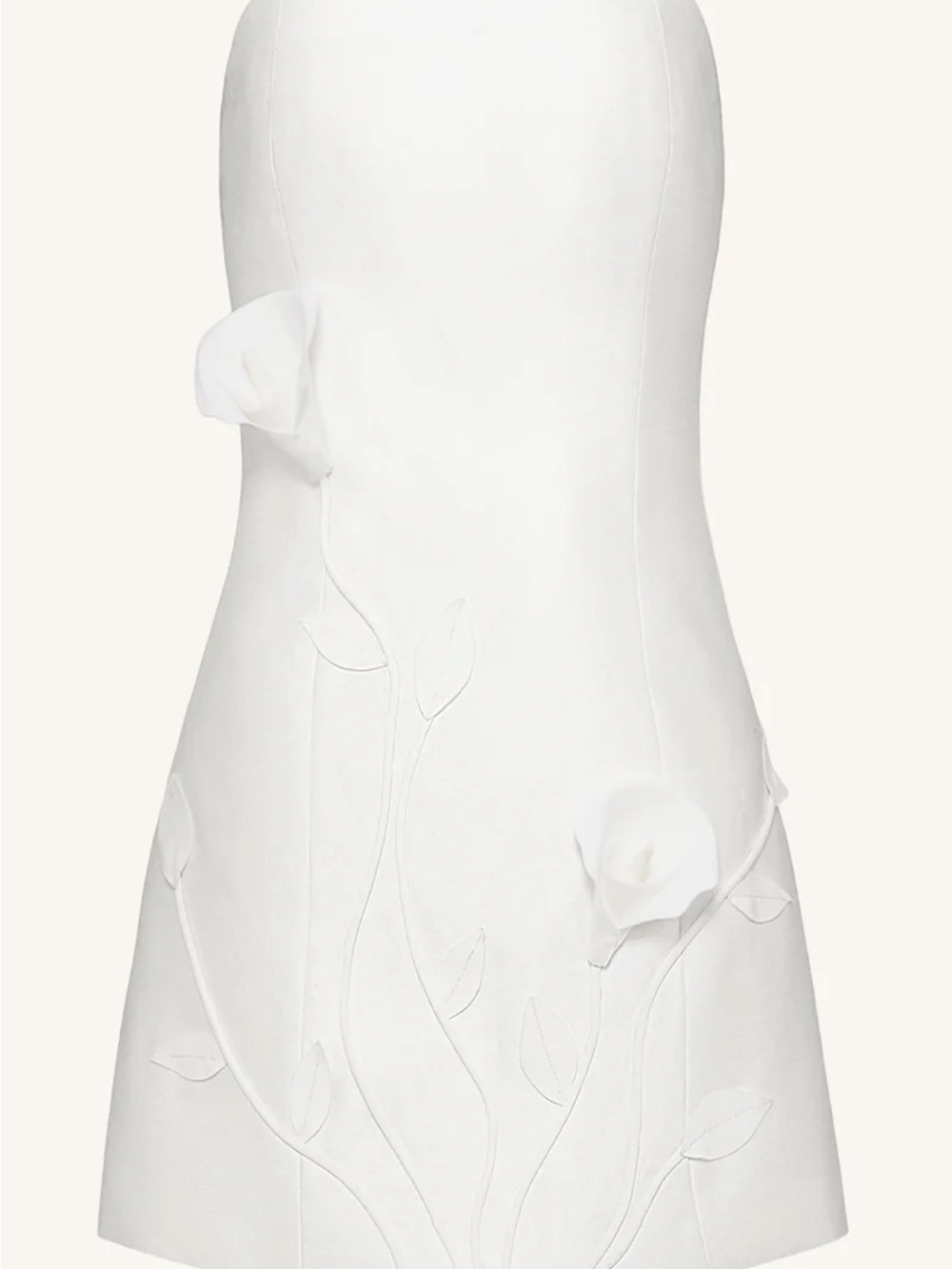JW PEI White 3D Vine Floral Strapless Mini Dress - Picture 2 of 7